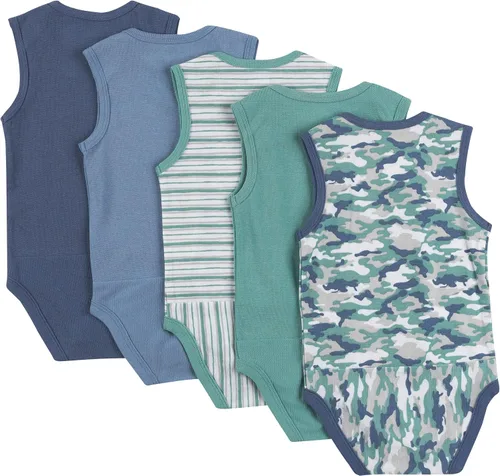 Vista 4 de Hanes Body unisex para bebé, Ultimate Flexy sin mangas para niños y niñas, paquete de 5