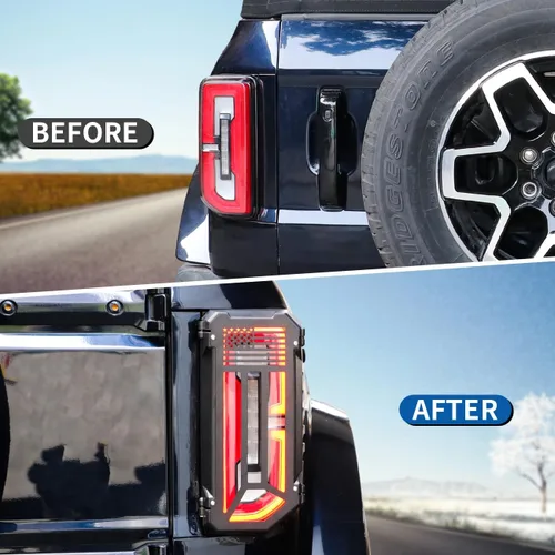 Vista 6 de Protector de luz trasera de aluminio, cubierta para lámparas de luz trasera, compatible con Ford Bronco 2021, 2022, 2023, 2024, 2025, accesorios