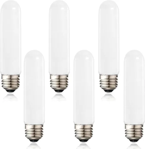 Vista 8 de XININSUN Bombilla LED T10 esmerilada, bombillas LED esmeriladas T10 regulables, bombillas de tubo LED de 8 W, equivalente a 60-75 vatios, 2700 K