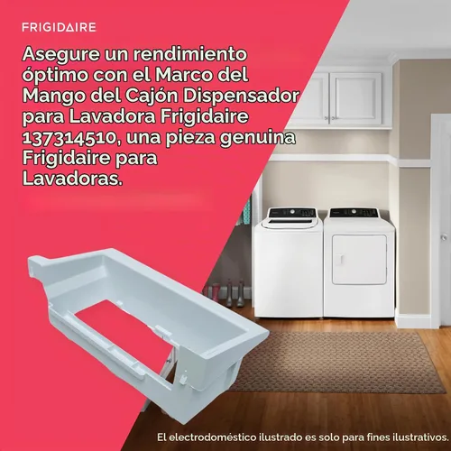 Vista 4 de Frigidaire 137314510 - Marco de manija de cajón para lavadoras, color blanco