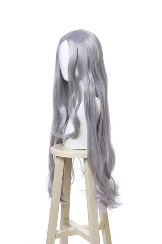Vista 3 de Eri Wig bnha mha Cosplay peluca para mujer, pelucas largas onduladas de anime, color azul claro