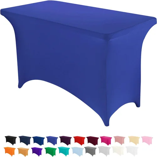 Vista 58 de Peomeise - Funda de mesa de elastano de 4 pies, mantel rectangular elástico de elastano (verde manzana, 4 pies)