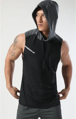 Vista 3 de Magiftbox T55N - Camiseta sin mangas para hombre, con capucha y corte atlético