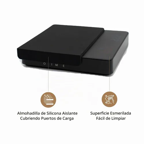 Vista 7 de MiiCoffee Báscula de Café Nano con Temporizador, Báscula de Espresso con Tara Automática, Sensor Táctil y Cubierta de Silicona