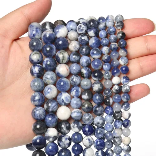Vista 32 de 60 piezas de cuentas de piedra natural de 15⁄64 pulgadas (6 mm) con cuentas de amazonita de cristal, piedras preciosas para hacer joyería, pulseras