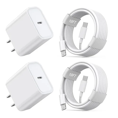 Vista 14 de Cargador Lightning para iPhone 14 y 13, [certificado Apple MFi] Paquete de 2 cargadores rápidos USBC