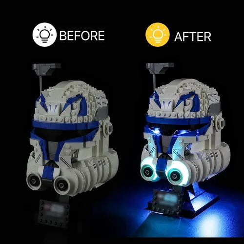 Vista 2 de ManKiaPro Kit de iluminación de luz LED para Lego 75349 Star Wars Capitán Rex casco de bloques de construcción (solo luces, sin juego de Lego)