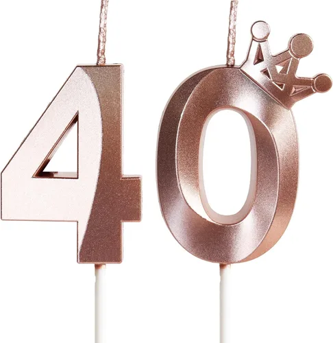 Vista 27 de Velas de cumpleaños número 10 para pastel, velas de oro rosa número 10 con corona, diseño 3D, decoración de pastel de cumpleaños para niñas