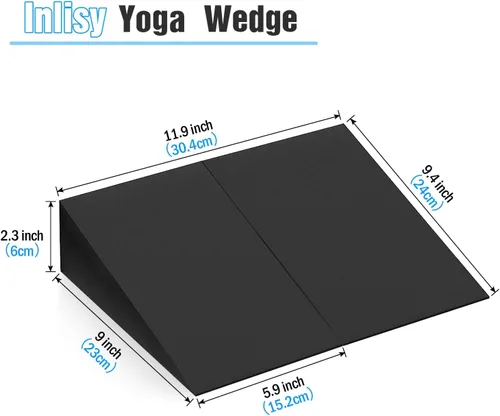 Vista 2 de Tabla Inclinada de Cuña de Espuma, Actualizador de Estiramiento de Pantorrillas de 2 Piezas, Cuñas para Sentadillas para Yoga, Rehabilitación