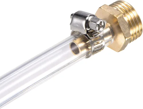 Vista 5 de Conector de espiga para manguera de latón, recto, 0.315 in x G1/4, conector de tubería de rosca macho con abrazadera de manguera de acero