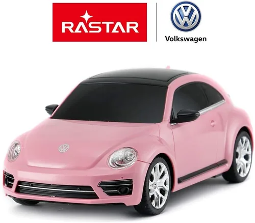 Vista 2 de RASTAR Radio Control remoto escala 1/24 Volkswagen Beetle con licencia RC Model Car (rosa)
