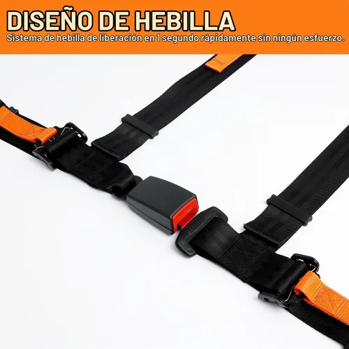 Vista 4 de Yakitoko Juego de arnés de seguridad universal de 4 puntos de 2 pulgadas, compatible con Go Kart, UTV, ATV, Racing Negro