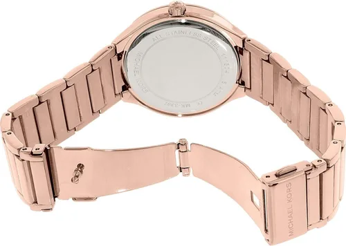 Vista 3 de Michael Kors MK3397 Kerry Rose acero inoxidable negro madre de perla Dial para mujer, Movimiento de cuarzo