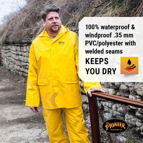 Vista 2 de Pioneer 577U Traje para lluvia de PVC, talla pequeña, color amarillo