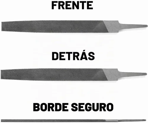 Vista 5 de Lima plana de corte medio de 6 pulgadas, dientes de doble corte, acero de alto carbono, lima de una sola mano sin mango, adecuada para dar forma a