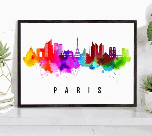 Vista 29 de Póster de Amsterdam Skyline Netherlands, pintura de paisaje urbano e impresión de monumentos, decoración para el hogar, oficina, 12 x 18 pulgadas