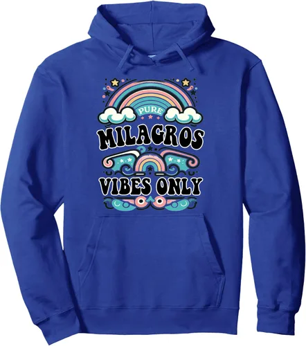 Vista 4 de MILAGROS Vibes Only Cute Retro Girls MILAGROS Name Pullover Hoodie