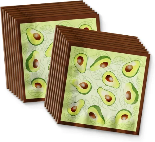 Vista 4 de Juego de suministros para fiesta de cumpleaños de aguacate, platos, servilletas, vasos, vajilla para 16