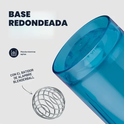 Vista 3 de BlenderBottle - Botella agitadora Pro Series perfecta para batidos de proteínas y preentrenamiento, 24 onzas, color azul océano