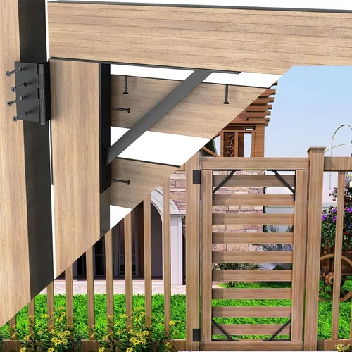 Vista 7 de JUBEST Soporte de Esquina con Refuerzo de Servicio Pesado para Puerta, Kit Anti-Combadura para Puerta, Herrajes Ajustables para Puerta para Cerca