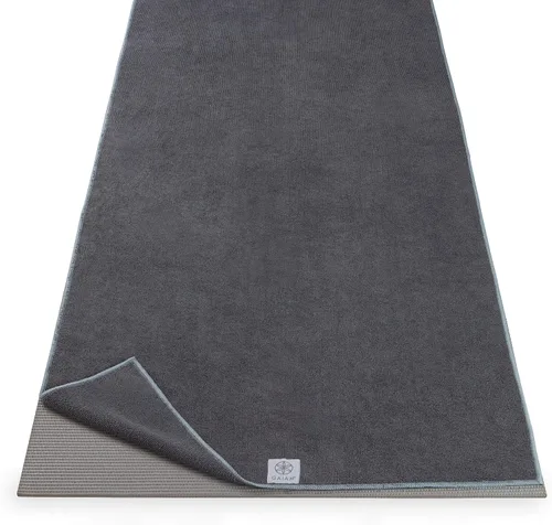 Vista 11 de Gaiam Toalla de microfibra para esterilla de yoga, toalla de yoga para yoga caliente (68 pulgadas de largo x 24 pulgadas de ancho), sombra azul