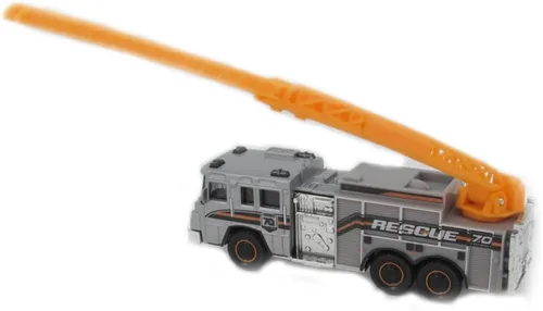 Vista 2 de Matchbox Pierce Quantum - Camión de escalera aérea 10/16 [plata/naranja]