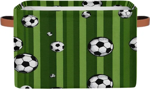 Vista 30 de Cesta de almacenamiento pequeña con asas para niños, juguetes de baloncesto, pelota deportiva, cubos de almacenamiento plegables de tela, cesta