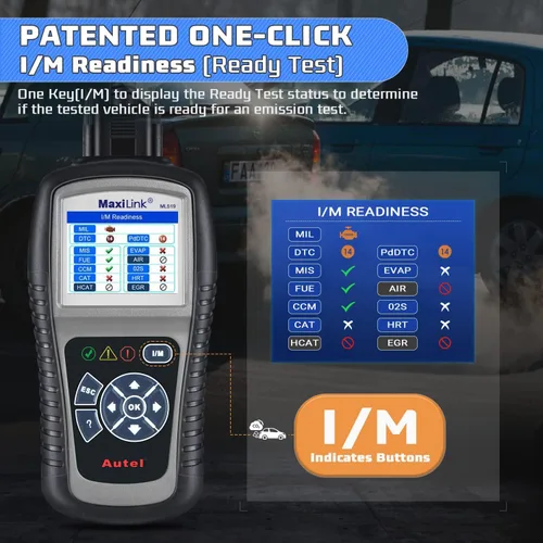 Vista 3 de Autel MaxiLink ML519, herramienta de escaneo OBD2 de modo 6 mejorado, herramienta de escaneo de diagnóstico automático, lector de código de fallo