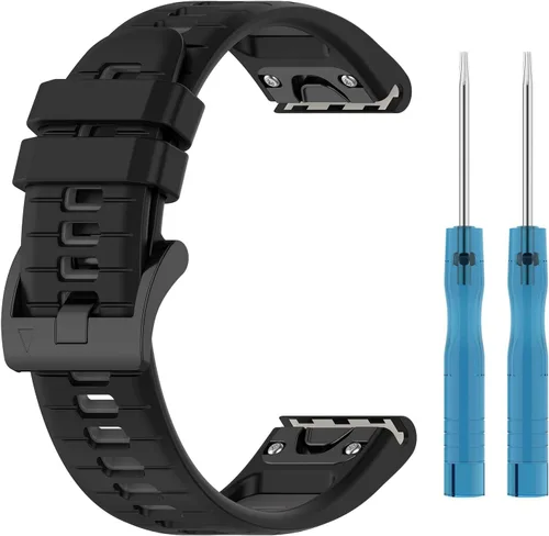 Vista 6 de Correa deportiva de silicona transpirable compatible con Garmin Approach S70 de 1.65 pulgadas, 1.77 pulgadas, Forerunner 570 de 1.65 y 1.77