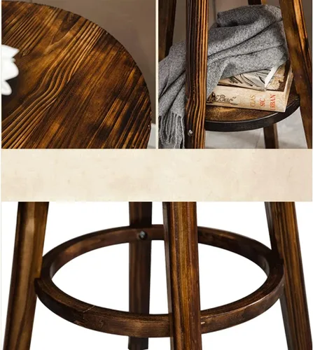 Vista 6 de Taburetes de bar giratorios de madera maciza con estilo de tela de altura de mostrador, esponja de resistencia, respaldo cómodo, asiento acolchado