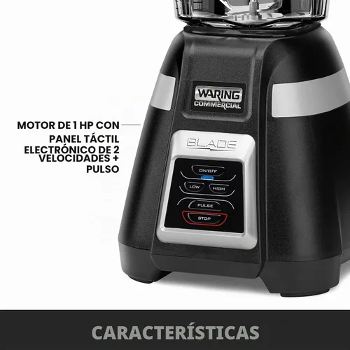 Vista 3 de Licuadora Waring Comercial BB320 de 1 HP, controles de interruptor de palanca con función de pulso, recipiente apilable de 48 onzas sin BPA