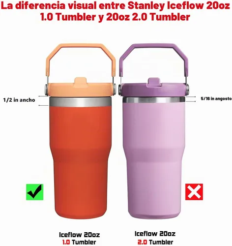 Vista 3 de ALINK - Paquete de 6 popotes de acero inoxidable compatibles con el vaso Stanley Iceflow de 20 onzas con tapa abatible, popotes metálicos