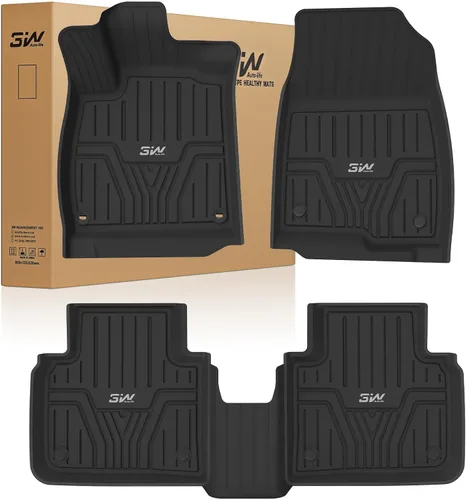 Vista 12 de 3W Alfombrillas de piso compatibles con Honda Civic Sedan 2016-2021 & Hatchback 2017-2021 & Coupe 2016-2020, revestimiento de piso de ajuste