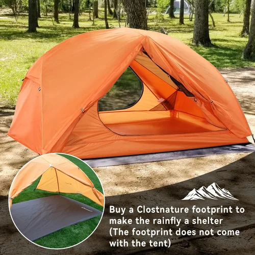 Vista 7 de Clostnature Tienda de campaña para mochileros de 1/2 persona: tienda de campaña ligera para dos personas para mochileros, fácil de instalar, tienda