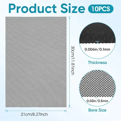 Vista 2 de SULIKJHUI 10 PCS Fursuit Eye Mesh, 0.5mm PVC Eye Mesh for Mask, White Black