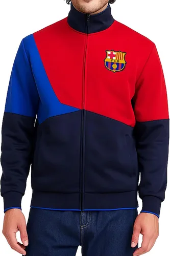 Vista 16 de Icon Sports Chaqueta deportiva de fútbol con licencia oficial del FC Barcelona, unisex para adultos