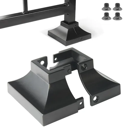 Vista 13 de Paquete de 4 cubiertas de base de poste de cubierta de aleación de aluminio (base de poste de 1 x 1 pulgada x 3.35 pulgadas), para pasamanos, Blanco