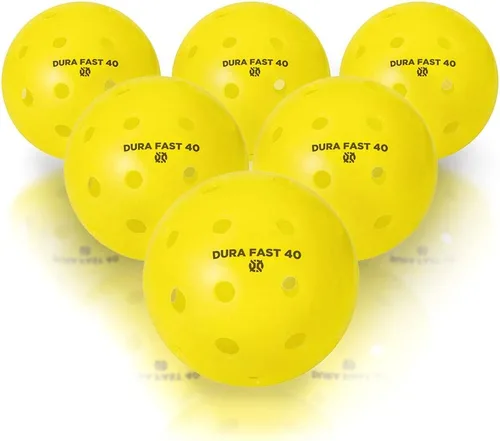 Vista 3 de Dura Fast 40 Pickleballs Pelotas de pickleball para exteriores neón o amarillas aprobadas por USAPA y sancionadas para jugar en torneos, Amarillo