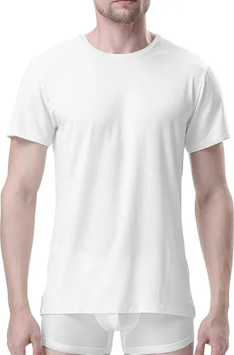 Vista 3 de DAVID ARCHY Camisetas suaves y cómodas de rayón de bambú para hombre, camisetas de manga corta, paquete de 3
