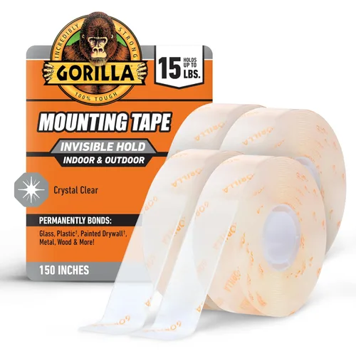 Vista 16 de GORILLA Cinta de montaje invisible, soporta hasta 15 libras, transparente, 1 pulgada x 60 pulgadas