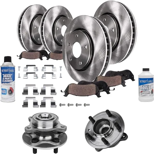 Vista 60 de Detroit Axle - 4 rotores de freno para Ford 1994-2004 Mustang, rotores de freno de disco delanteros y traseros 1995 1996 1997 1998 1999 2000 2001