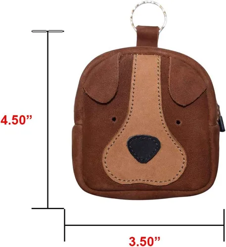 Vista 5 de Hide & Drink, Mini mochila con cara de perro, monedero hecho a mano de cuero de grano completo, gamuza Swayze