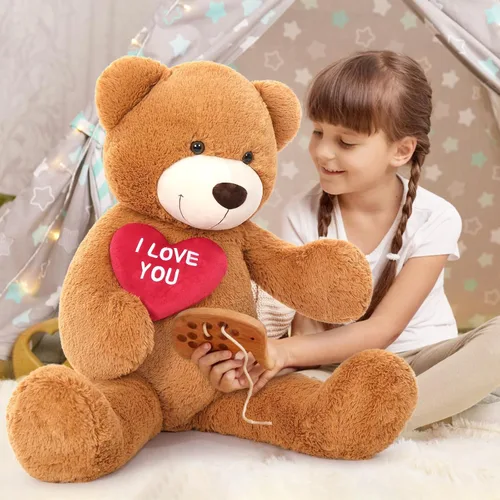 Vista 6 de MaoGoLan Oso de peluche grande con corazón rojo "I Love You", regalo de oso de peluche grande de 36 pulgadas para niños, novio, novia, esposa