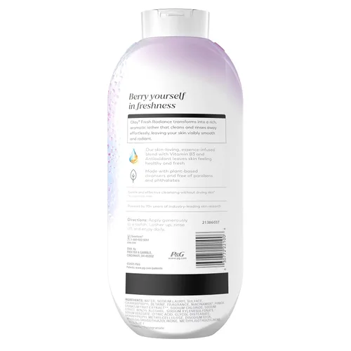 Vista 13 de Olay Gel de baño para mujer, Fresh Radiance, frescura amante de la piel 24/7, visiblemente radiante, limpiadores a base de plantas, vitamina B3