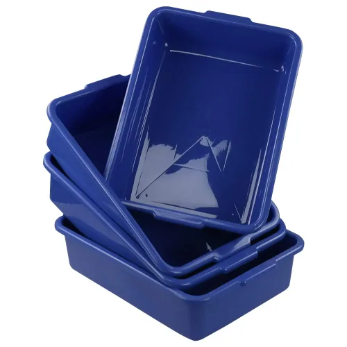 Vista 8 de Hespama 4 paquetes de 13 l comercial Bustub, caja de mano para lavabo, color azul
