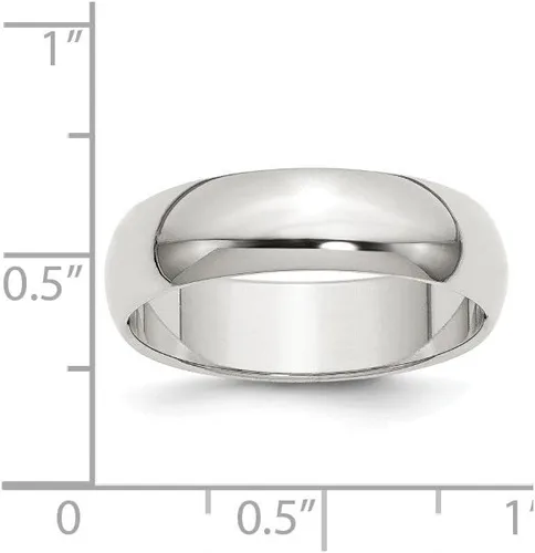 Vista 2 de Anillo de boda de plata de ley 925 maciza de 0.236 in con cúpula clásica