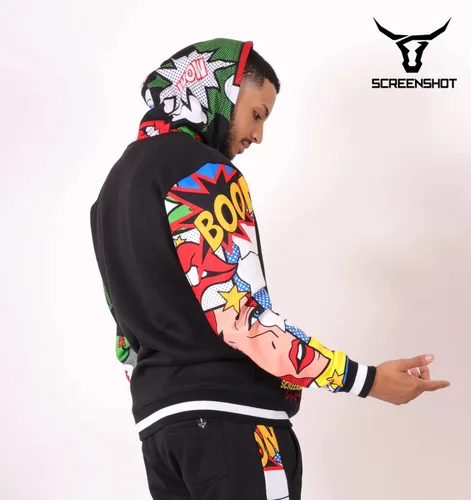 Vista 2 de Screenshot - Sudadera con capucha de forro polar para hombre estilo urbano