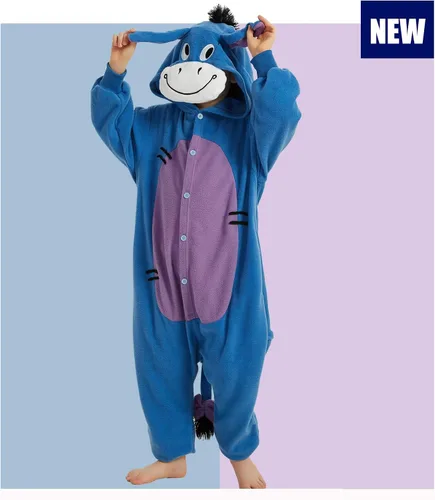Vista 2 de SWEETXIN Pijama unisex para adultos y niños, para Halloween, Navidad, ropa de dormir, traje de cosplay para mujeres y hombres