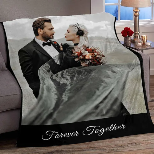 Vista 2 de YESCUSTOM Manta personalizada con fotos y texto, Manta familiar personalizada para adultos, niños y amigos, para cumpleaños, regalo conmemorativo