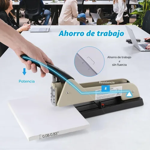 Vista 2 de Grapadora de largo alcance resistente, brazo largo 9.84 pulgadas ajustable con 4000 grapas 200 Sheets Capacity,Labour-Saving Long Stapler Suitable